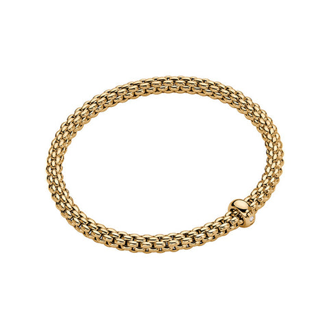 Fope Solo 18ct Yellow Gold 0.01ct Diamond Flexible Bracelet BR620 BBR.