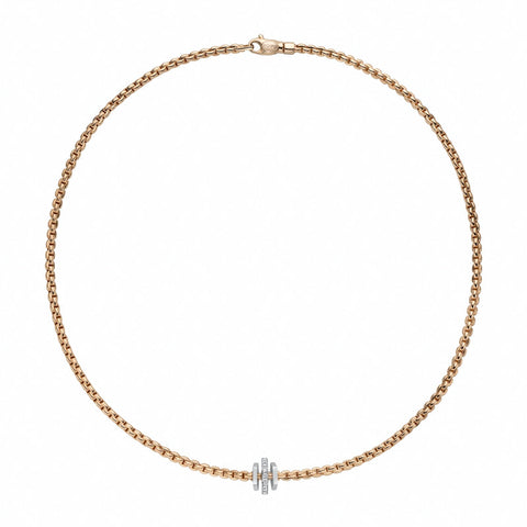 Fope Eka 18ct Rose Gold 0.15ct Diamond Necklace, 754C/BBR.