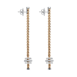 Fope Eka 18ct Rose Gold 0.30ct Diamond Drop Earrings, OR754/BBR.