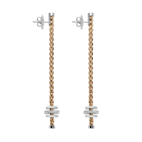 Fope Eka 18ct Rose Gold 0.30ct Diamond Drop Earrings, OR754/BBR.