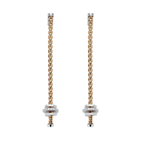 Fope Eka 18ct Rose Gold 0.30ct Diamond Drop Earrings, OR754/BBR.