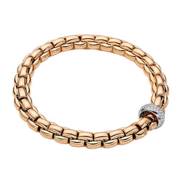 Fope Eka 18ct Rose Gold 0.58ct Diamond Bracelet, 607B/PAVE.
