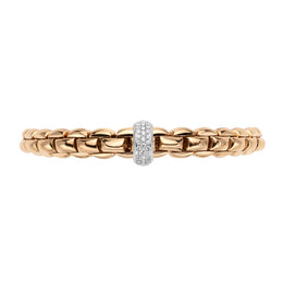 Fope Eka 18ct Rose Gold 0.58ct Diamond Bracelet, 607B/PAVE.