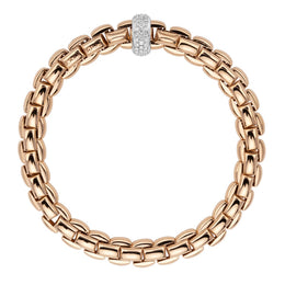 Fope Eka 18ct Rose Gold 0.58ct Diamond Bracelet, 607B/PAVE.