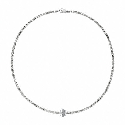 Fope Eka 18ct White Gold 0.15ct Diamond Necklace, 754C/BBR.