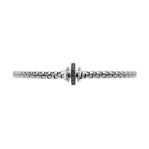 Fope Eka 18ct White Gold 0.16ct Diamond Black Rhodium Rondelle Bracelet 754B/BBRN