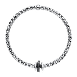 Fope Eka 18ct White Gold 0.16ct Diamond Black Rhodium Rondelle Bracelet 754B/BBRN