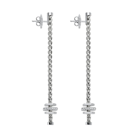Fope Eka 18ct White Gold 0.30ct Diamond Drop Earrings, OR754/BBR.