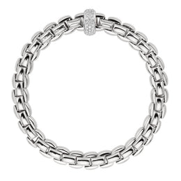 Fope Eka 18ct White Gold 0.58ct Diamond Bracelet, 607B/PAVE.