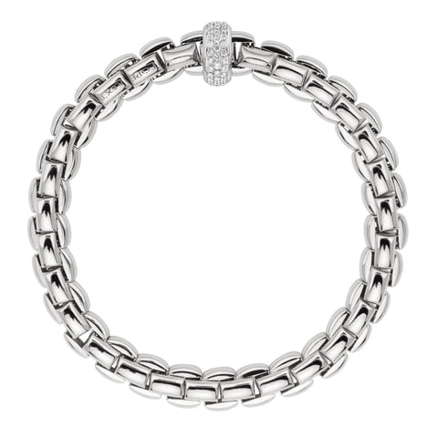 Fope Eka 18ct White Gold 0.58ct Diamond Bracelet, 607B/PAVE.