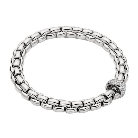 Fope Eka 18ct White Gold 0.58ct Diamond Bracelet, 607B/PAVE.