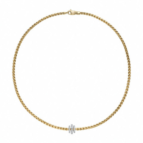 Fope Eka 18ct Yellow Gold 0.15ct Diamond Necklace, 754C/BBR.