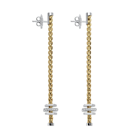 Fope Eka 18ct Yellow Gold 0.30ct Diamond Drop Earrings, OR754/BBR.