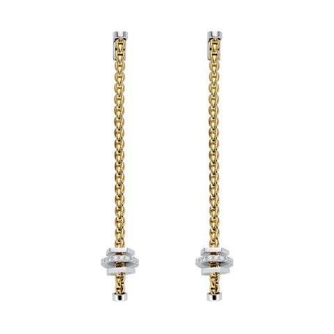 Fope Eka 18ct Yellow Gold 0.30ct Diamond Drop Earrings, OR754/BBR.