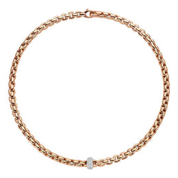 Fope Eka Anniversario 18ct Rose Gold 0.40ct Diamond Necklace. 707C PAVE.