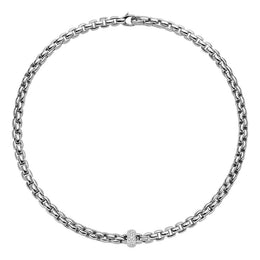 Fope Eka Anniversario 18ct White Gold 0.40ct Diamond Necklace. 707C PAVE.