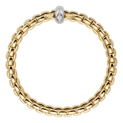 Fope Eka Anniversario 18ct Yellow Gold 0.13ct Diamond Bracelet, 707B BBR.