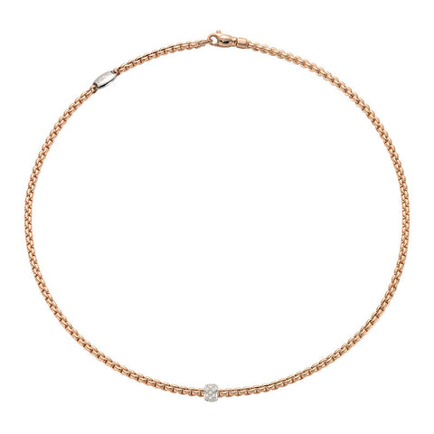 Fope Eka Tiny 18ct Rose Gold 0.07ct Diamond Necklace, 730C/BBR.