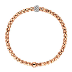 Fope Eka Tiny 18ct Rose Gold 0.19ct Diamond Bracelet, 733B/PAVE.