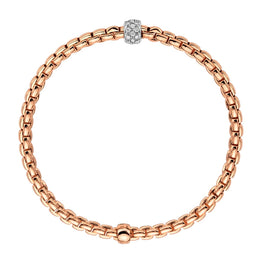 Fope Eka Tiny 18ct Rose Gold 0.19ct Diamond Bracelet, 733B/PAVE.