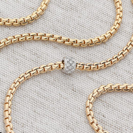 Fope Eka Tiny 18ct Rose Gold 0.19ct Diamond Necklace, 730C/PAVE.