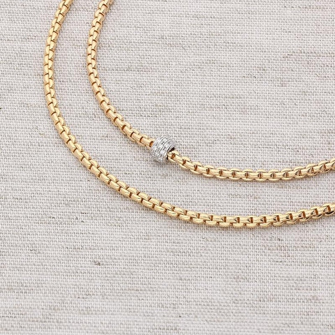 Fope Eka Tiny 18ct Rose Gold 0.19ct Diamond Necklace, 730C/PAVE.