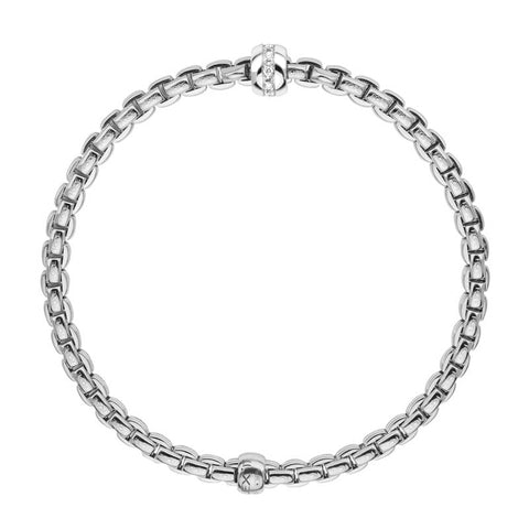 Fope Eka Tiny 18ct White Gold 0.07ct Diamond Bracelet, 733B/BBR.