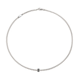 Fope Eka Tiny 18ct White Gold 0.20ct Black Diamond Necklace, 730C PAVEN.