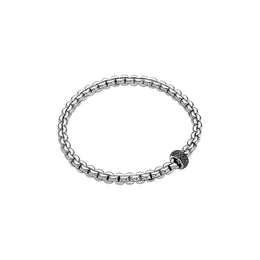 Fope Eka Tiny 18ct White Gold 0.41ct Black Diamond Bracelet, 721B/PAVEN.
