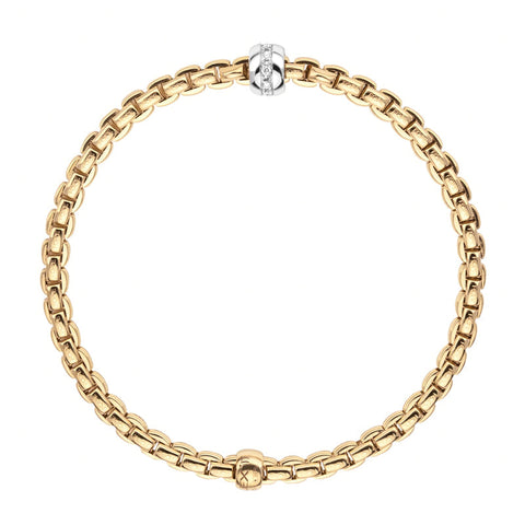 Fope Eka Tiny 18ct Yellow Gold 0.07ct Diamond Bracelet, 733B/BBR.