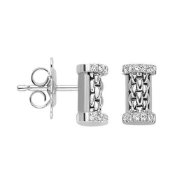 Fope Essentials 18ct White Gold Diamond Stud Earrings OR07/BBR