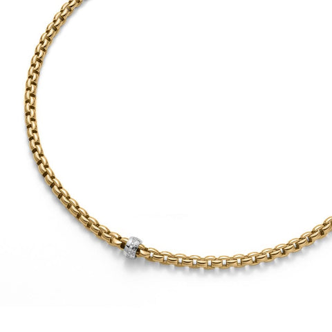 Fope Flex'It Eka 18ct Yellow Gold Diamond Necklace. 704C BBR.