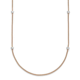 Fope Flex'It Prima 18ct RoseGold 1.24ct Diamond 80cm Necklace. 744C PAVE 80. 