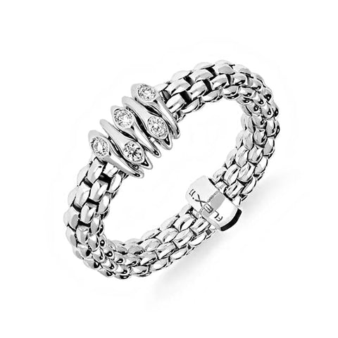 Fope Flex'It Prima 18ct White Gold 0.07ct Diamond Ring, AN746 BBR.