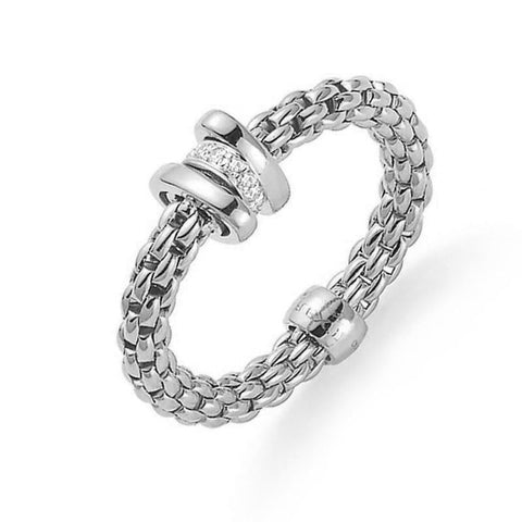 Fope Flex'It Prima 18ct White Gold 0.10ct Diamond Ring, AN744 BBR.