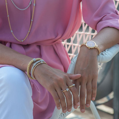 Fope Flex'It Prima 18ct Yellow Gold 0.07ct Diamond Ring, .