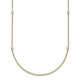 Fope Flex'It Prima 18ct Yellow Gold 1.24ct Diamond 80cm Necklace. 744C PAVE 80. 