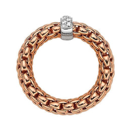 Fope Flex'It Vendome 18ct Rose Gold 0.10ct Diamond Ring, AN559/BBR_2