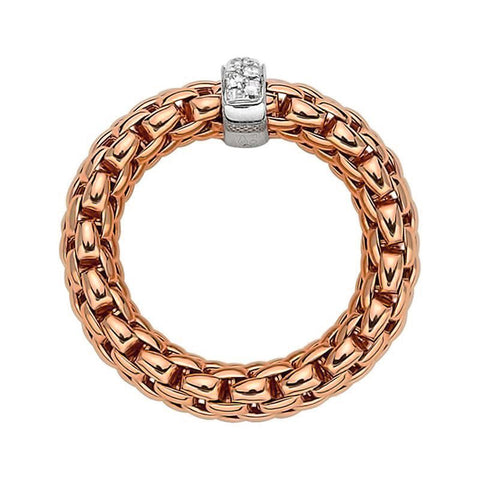 Fope Flex'It Vendome 18ct Rose Gold 0.10ct Diamond Ring, AN559/BBR_2