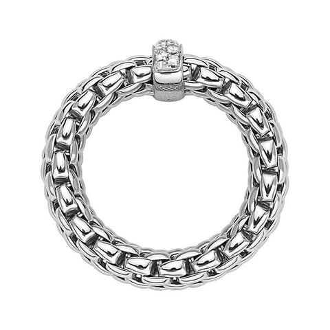 Fope Flex'It Vendome 18ct White Gold 0.10ct Diamond Ring, AN559 BBR.