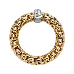 Fope Flex'It Vendome 18ct Yellow Gold 0.10ct Diamond Ring, AN559 BBR.