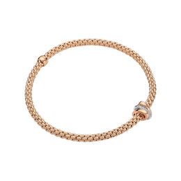 Fope Flex'it Prima 18ct Rose Gold 0.10ct Diamond Bracelet, 744B/BBR.