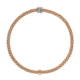 Fope Flex'it Prima 18ct Rose Gold 0.12ct Diamond Bracelet, 743B/BBR.