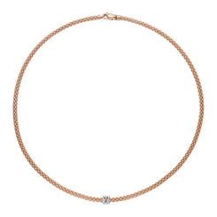 Fope Flex'it Prima 18ct Rose Gold 0.12ct Diamond Necklace, 743C/BBR.