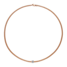 Fope Flex'it Prima 18ct Rose Gold 0.12ct Diamond Necklace, 743C/BBR.
