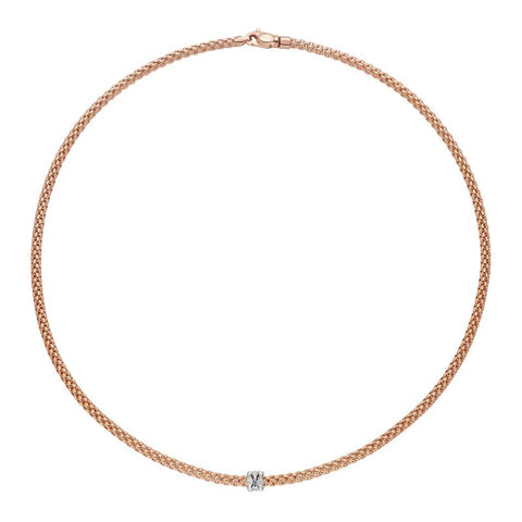 Fope Flex'it Prima 18ct Rose Gold 0.12ct Diamond Necklace, 743C/BBR.