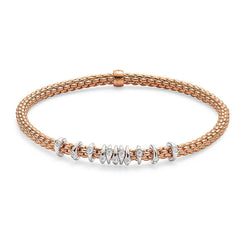 Fope Flex'it Prima 18ct Rose Gold 0.15ct Diamond Bracelet, 747B/BBR.