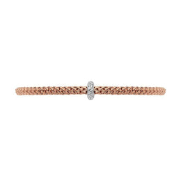 Fope Flex'it Prima 18ct Rose Gold 0.18ct Diamond Bracelet, 745B/BBR.