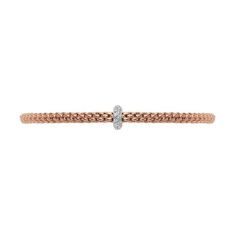 Fope Flex'it Prima 18ct Rose Gold 0.18ct Diamond Bracelet, 745B/BBR.