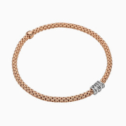 Fope Flex'it Prima 18ct Rose Gold 0.20ct Diamond Bracelet, 748B/BBR.